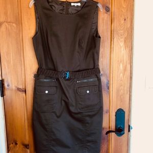 Calvin Klein dark olive green sheath